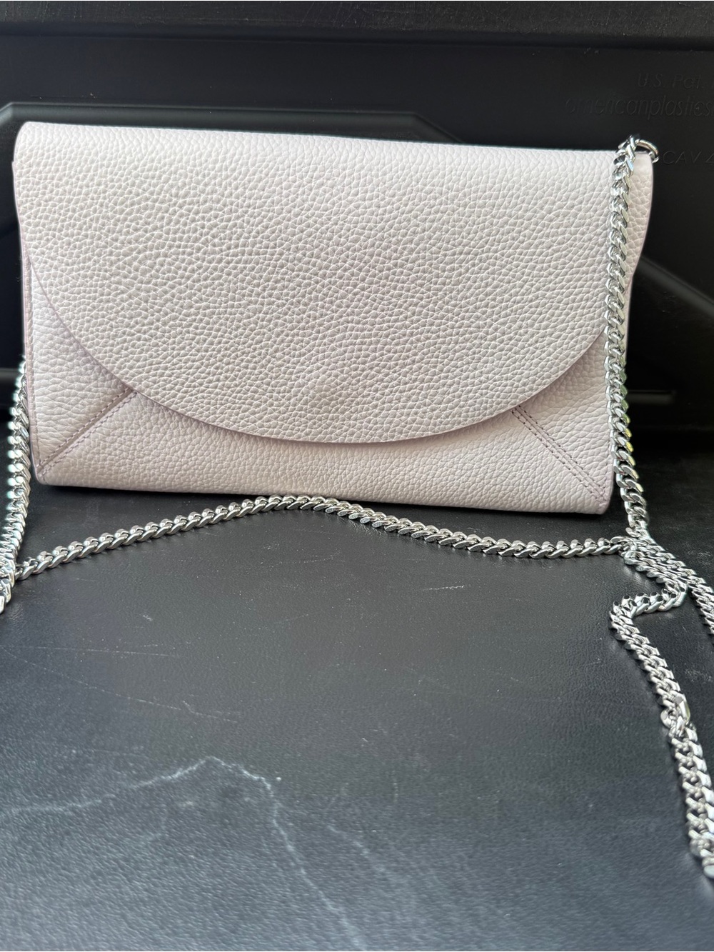 14th and Union Women’s Pebbled Leather Crossbody Clutch — Light Pink